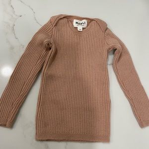 Baby girl ribbed top, mauve pink size 6 months